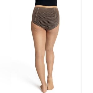 Capezio professional fishnet w backseam toffee color rhinestones M/T